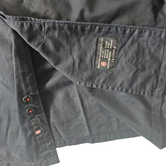 Victorinox Men's L Black Long Sleeve Button-Up Shirt Jacket Swiss Army Knife - Picture 6 of 9
